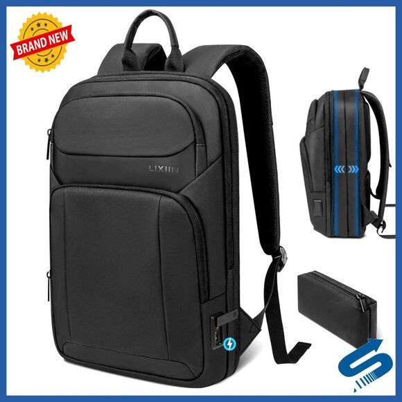 Other - Slim Expandable Travel Laptop Backpack with USB Charging Port Water Resistant
